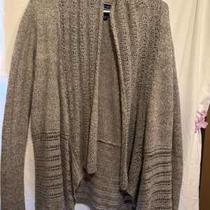 Karen Scott Gray Draped Cardigan Sweater